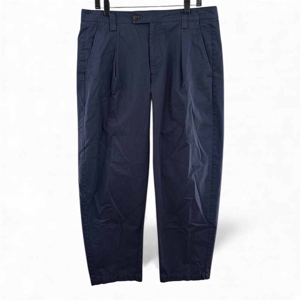 A.P.C. Renato Men's Pleated Size 52 US Size (36x28) Navy‎ Blue Cotton Trousers